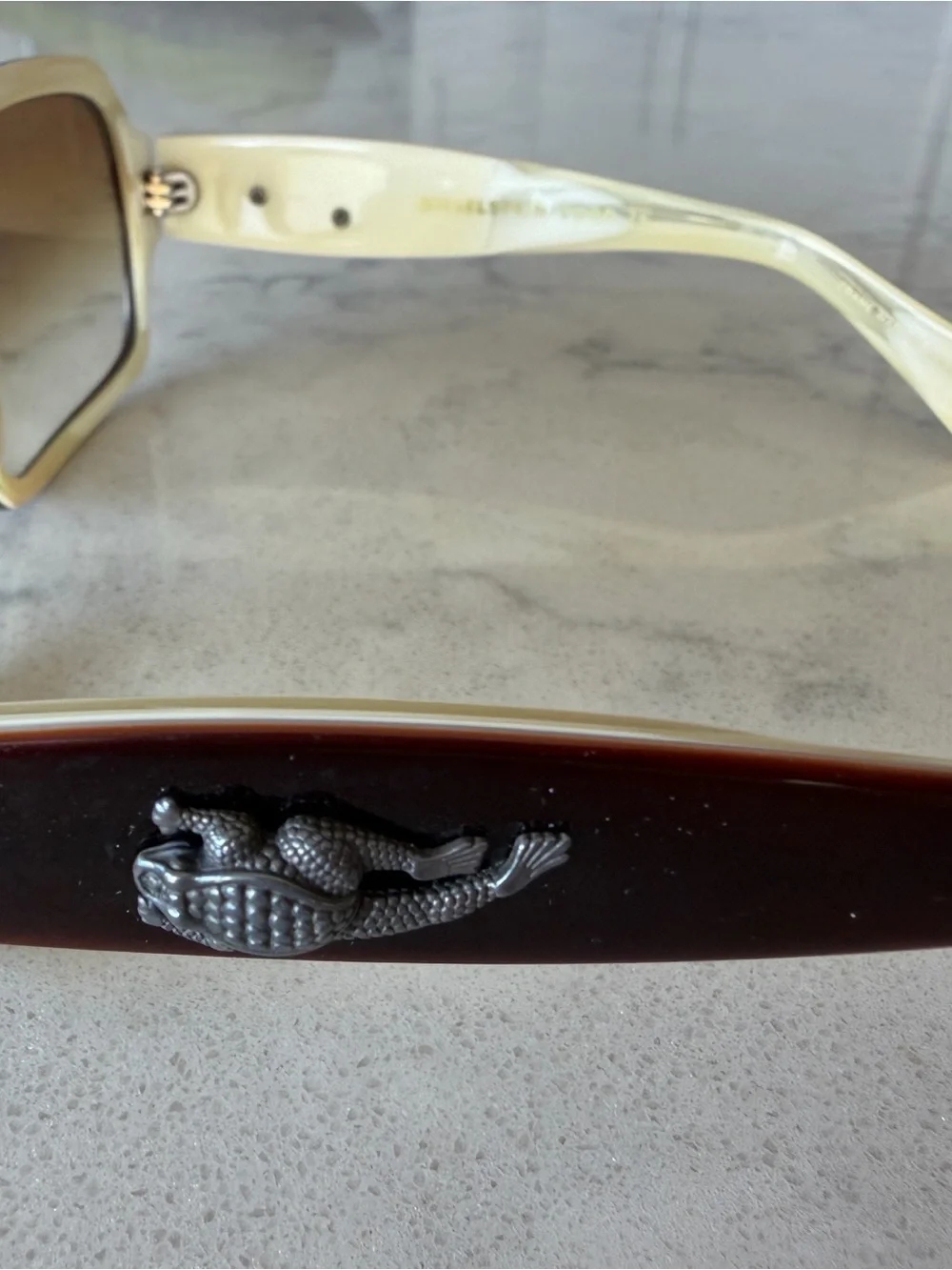 KIESELSTEIN-CORE Women’s Black Sunglasses with Gradient Brown Lenses made in Jap - Picture 2 of 7